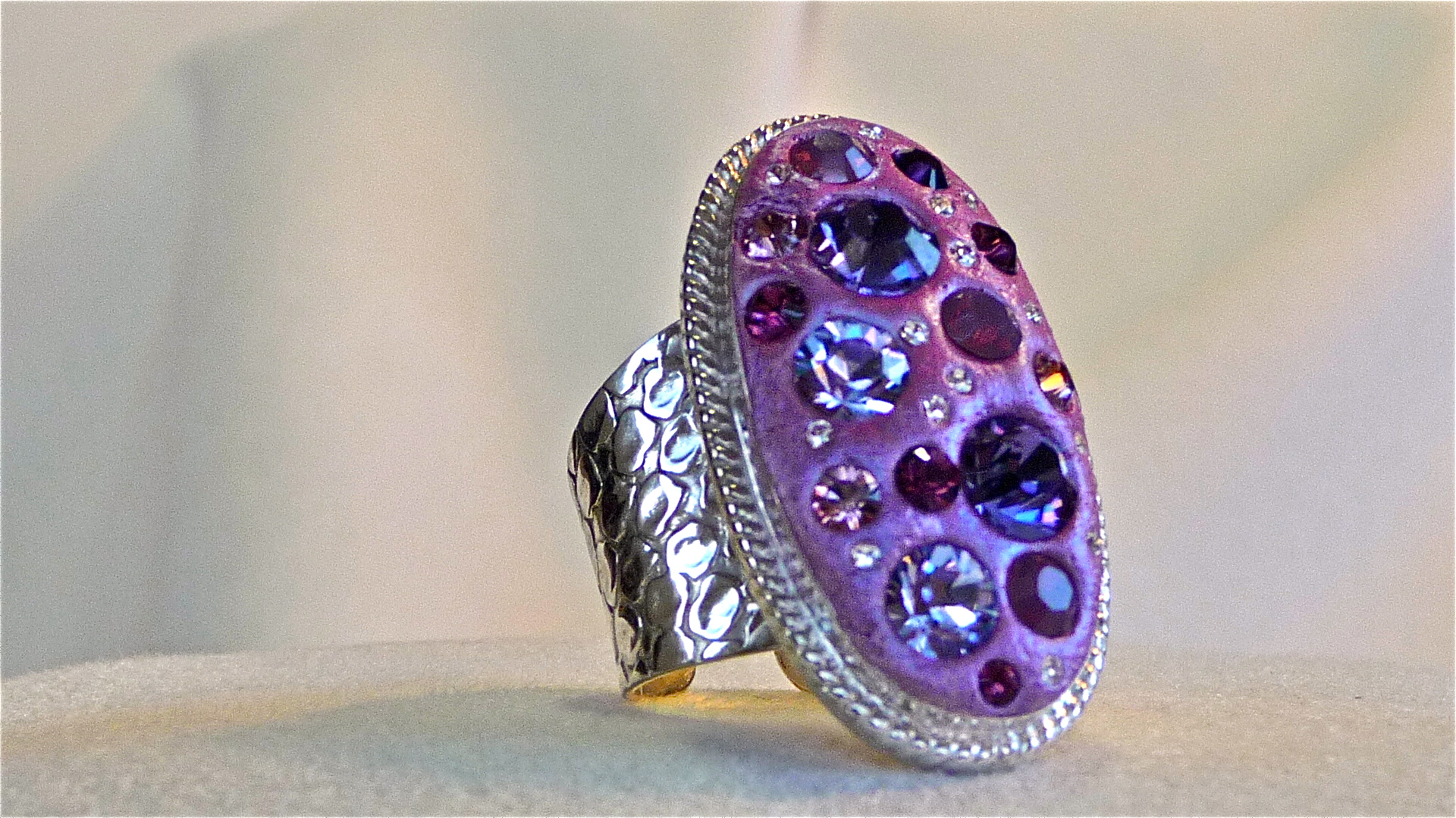Large Oval Purple Ring