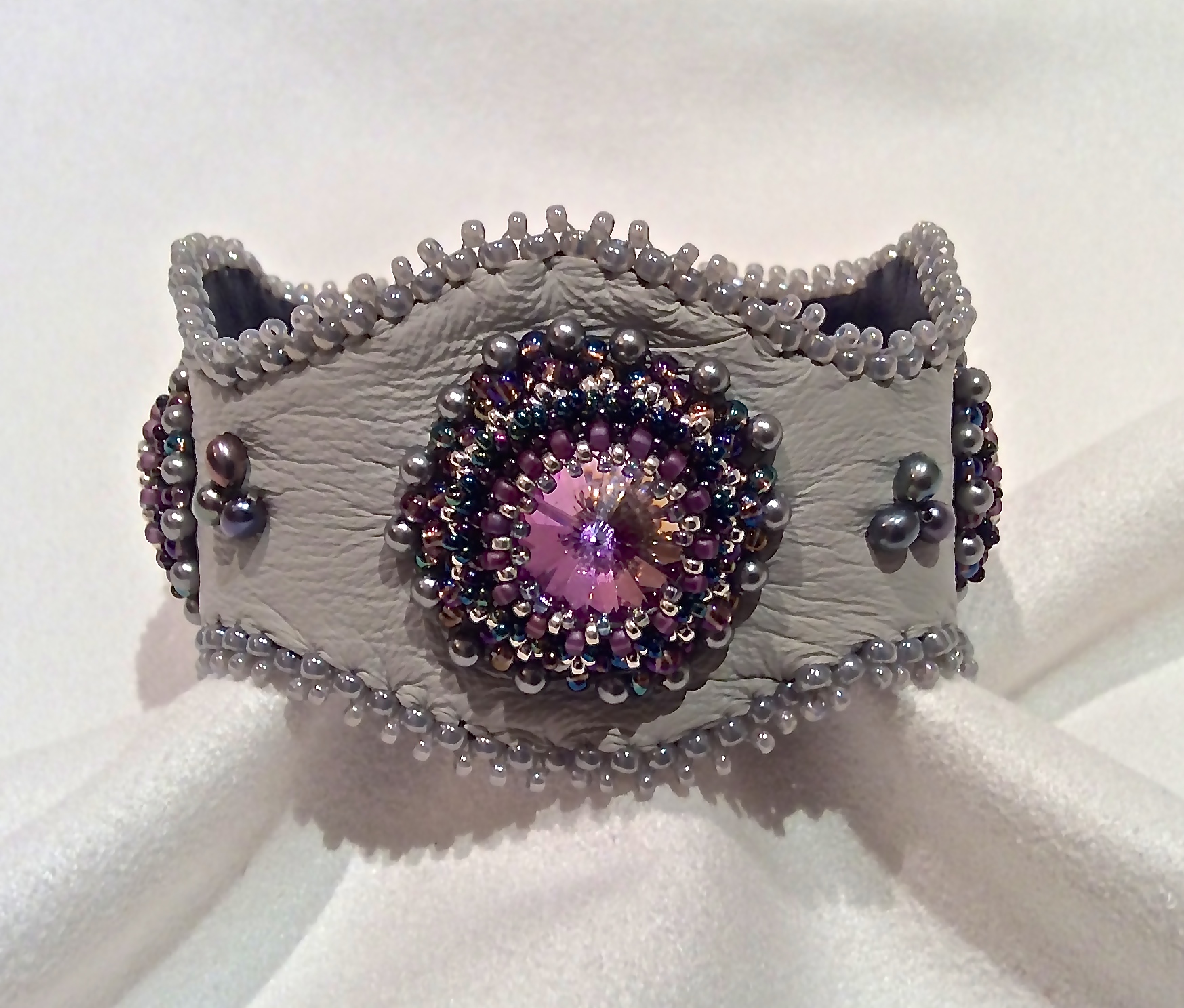 Embroidered Leather Cuff