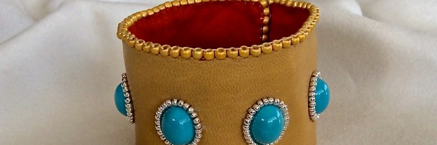 Swarovski Turquoise Leather Cuff