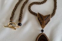 Bronze Swarovski Crystal Pendant Necklace